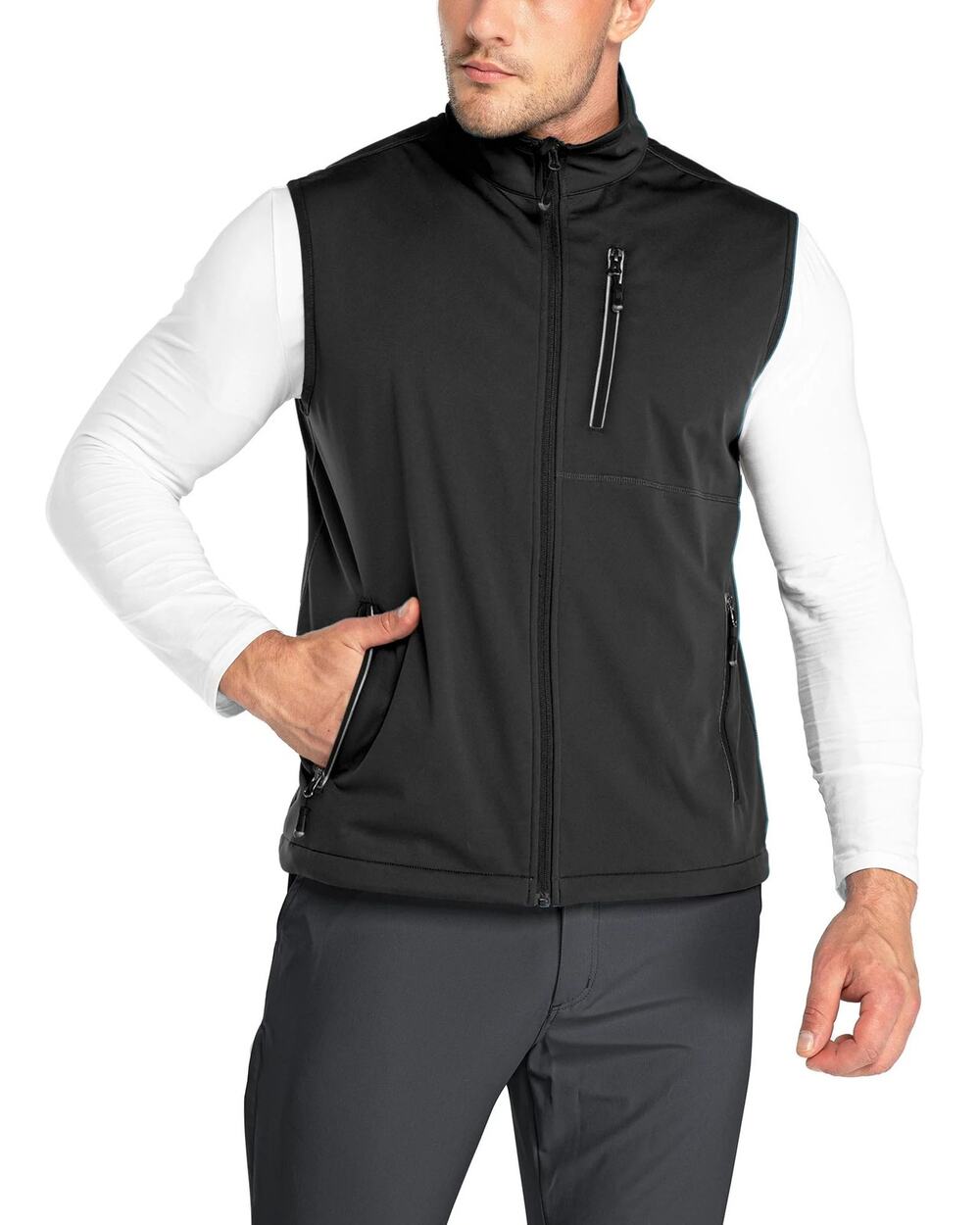 33,000ft Men's Medium Black Lightweight Gilet Windproof Softshell Vest G30-14